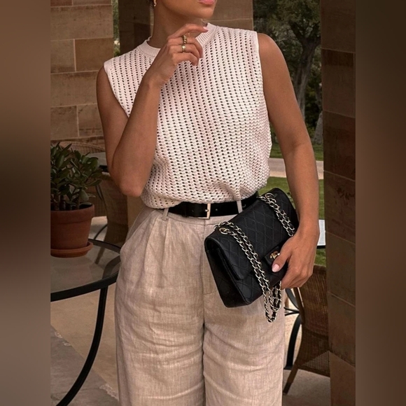 COPY - NWT White Knitted top. M - Picture 4 of 7